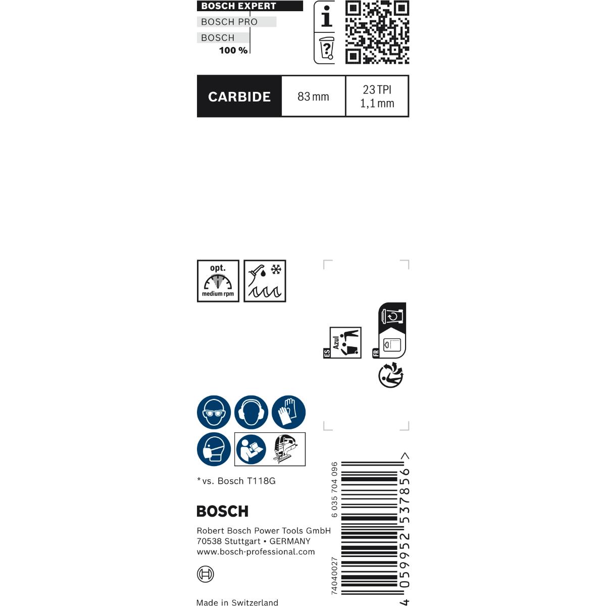 Bosch EXPERT ‘Stainless Steel’ T 118 AHM Stichsägeblatt, 3 Stück
