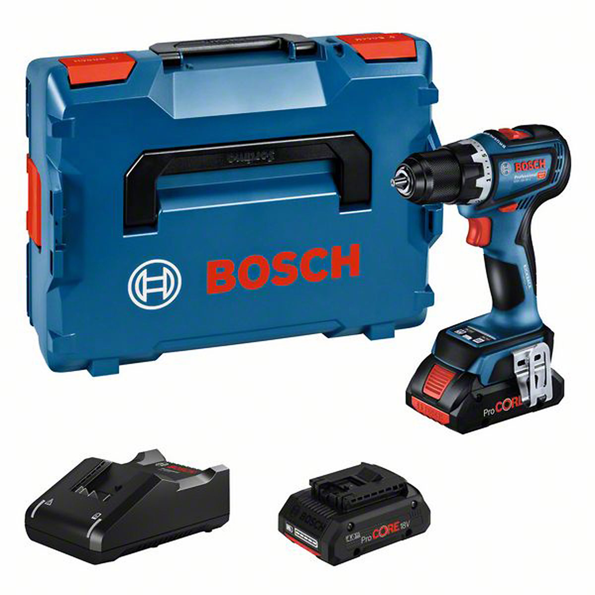 Bosch Akku-Bohrschrauber GSR 18V-90 C, 2 x ProCORE18V 4.0Ah, Ladg. u. BT Low-Energ. Mod.