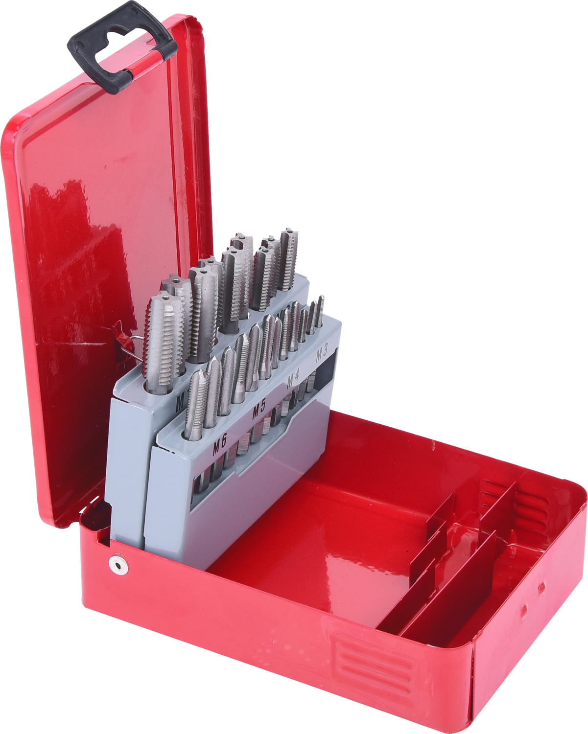 KS Tools HSS CO Handgewindebohrer-Satz M, Stahlblechkassette 21-tlgM3-M12