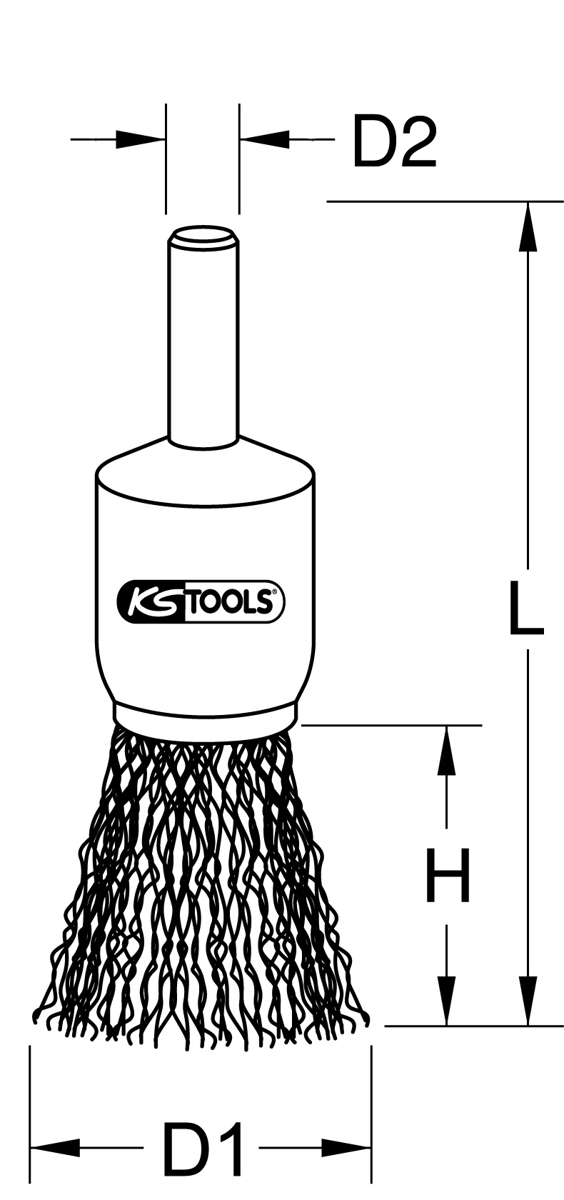KS Tools Stahldraht Pinselbürste 0,5mm