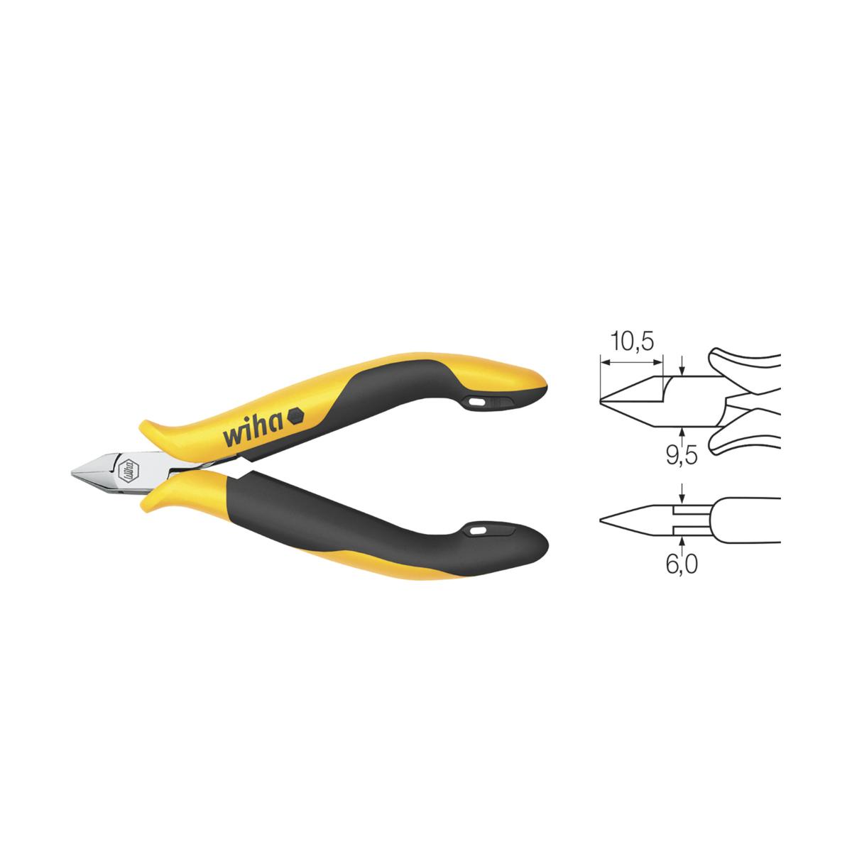 Wiha Seitenschneider Professional ESD schmaler, spitzer Kopf mit Wate