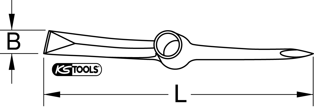 KS Tools Spitzhacke, rund, 560mm