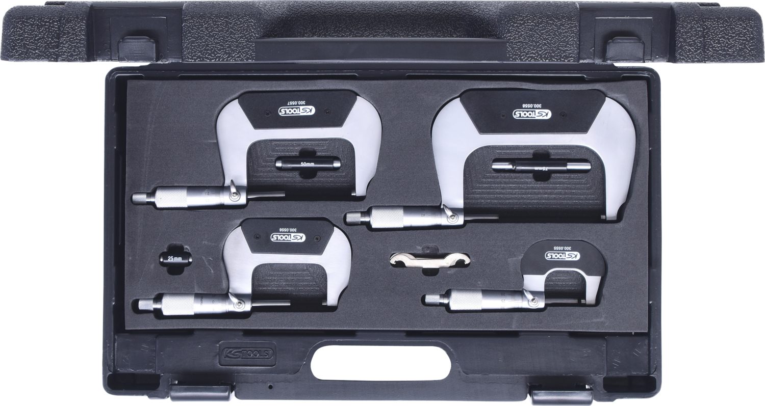 KS Tools Bügelmessschrauben-Satz, 0-100mm, 4-tlg
