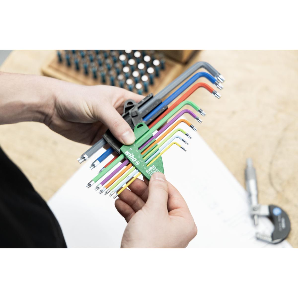 Wiha Stiftschlüssel Set im ProStar Halter TORX 9-teiliges Set farbig leuchtend