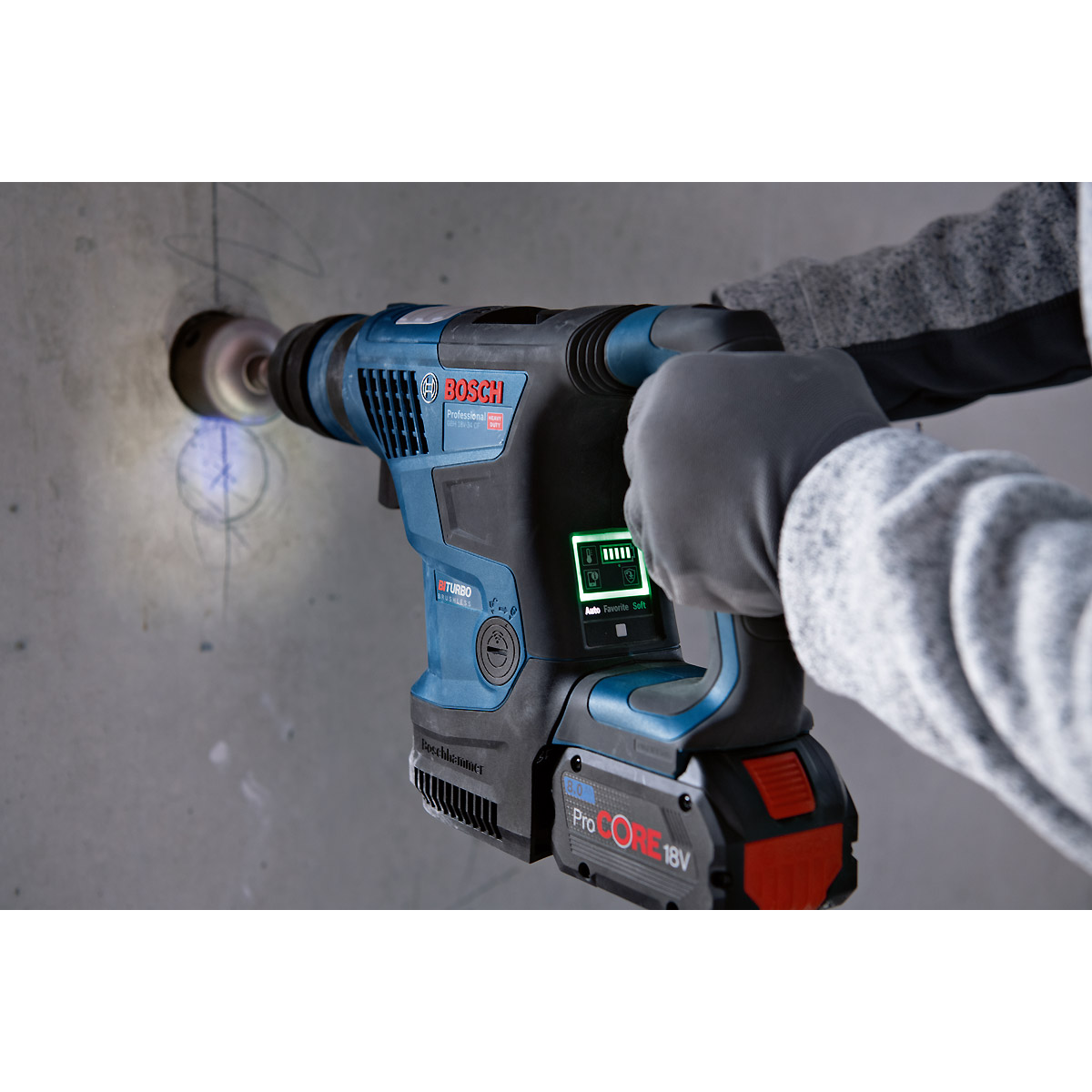 Bosch Akku-Bohrhammer BITURBO mit SDS plus GBH 18V-34 CF