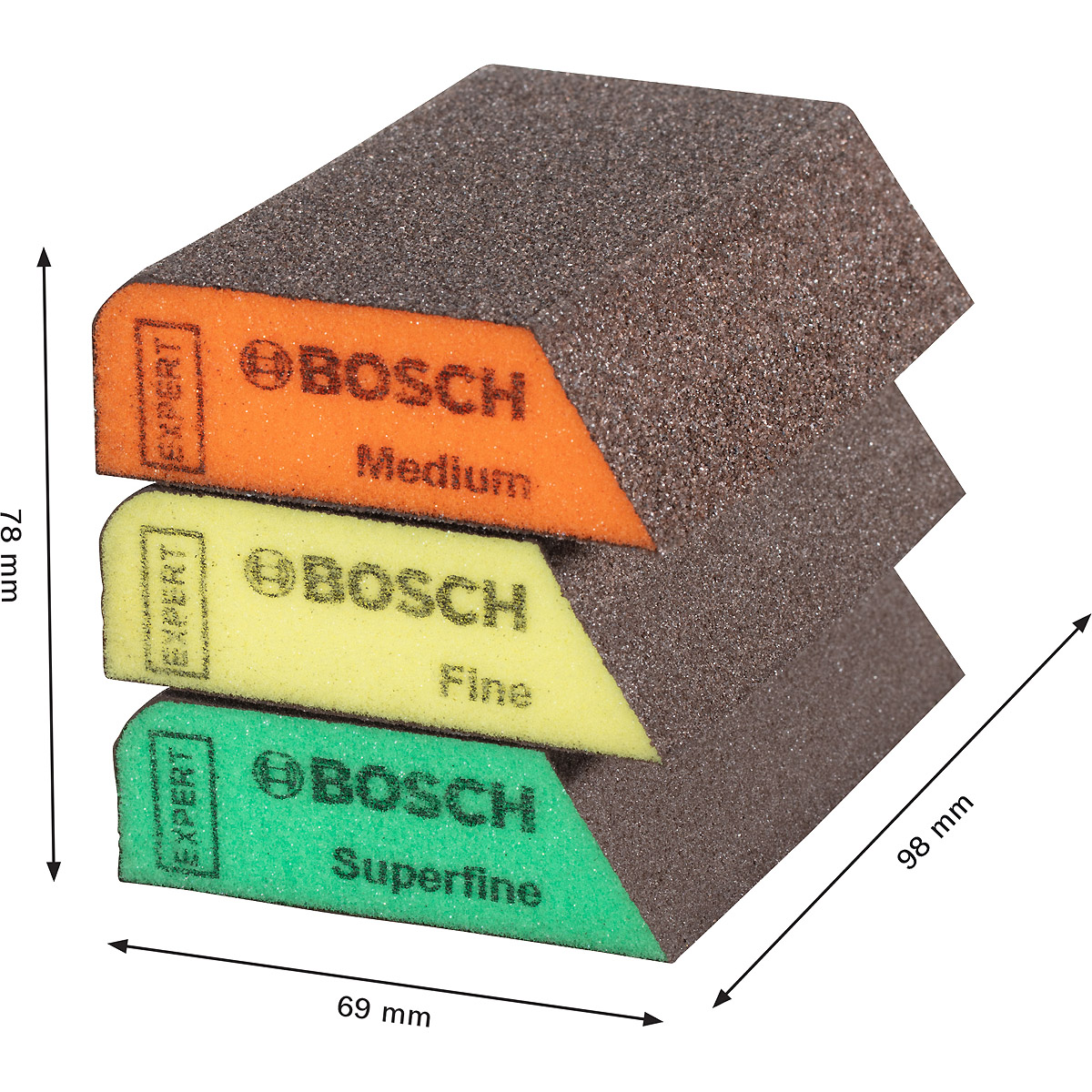 Bosch EXPERT S470 Combi Block, Schleifschwämme, 3-tlg.