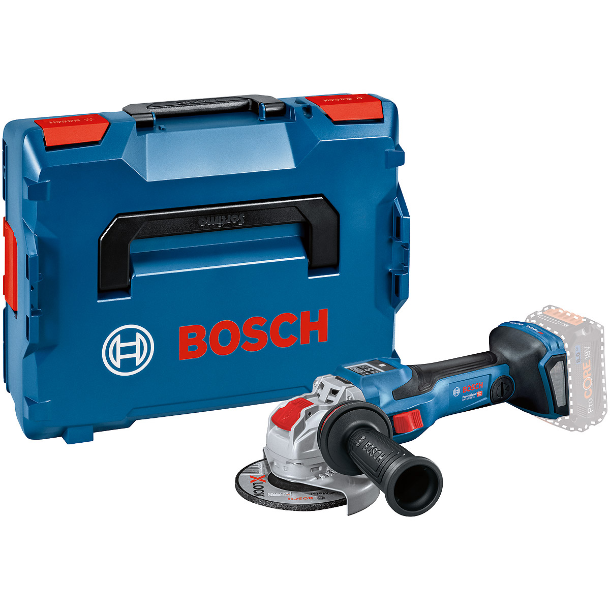Bosch Akku-Winkelschleifer BITURBO mit X-LOCK GWX 18V-15 SC, Solo Version, L-BOXX