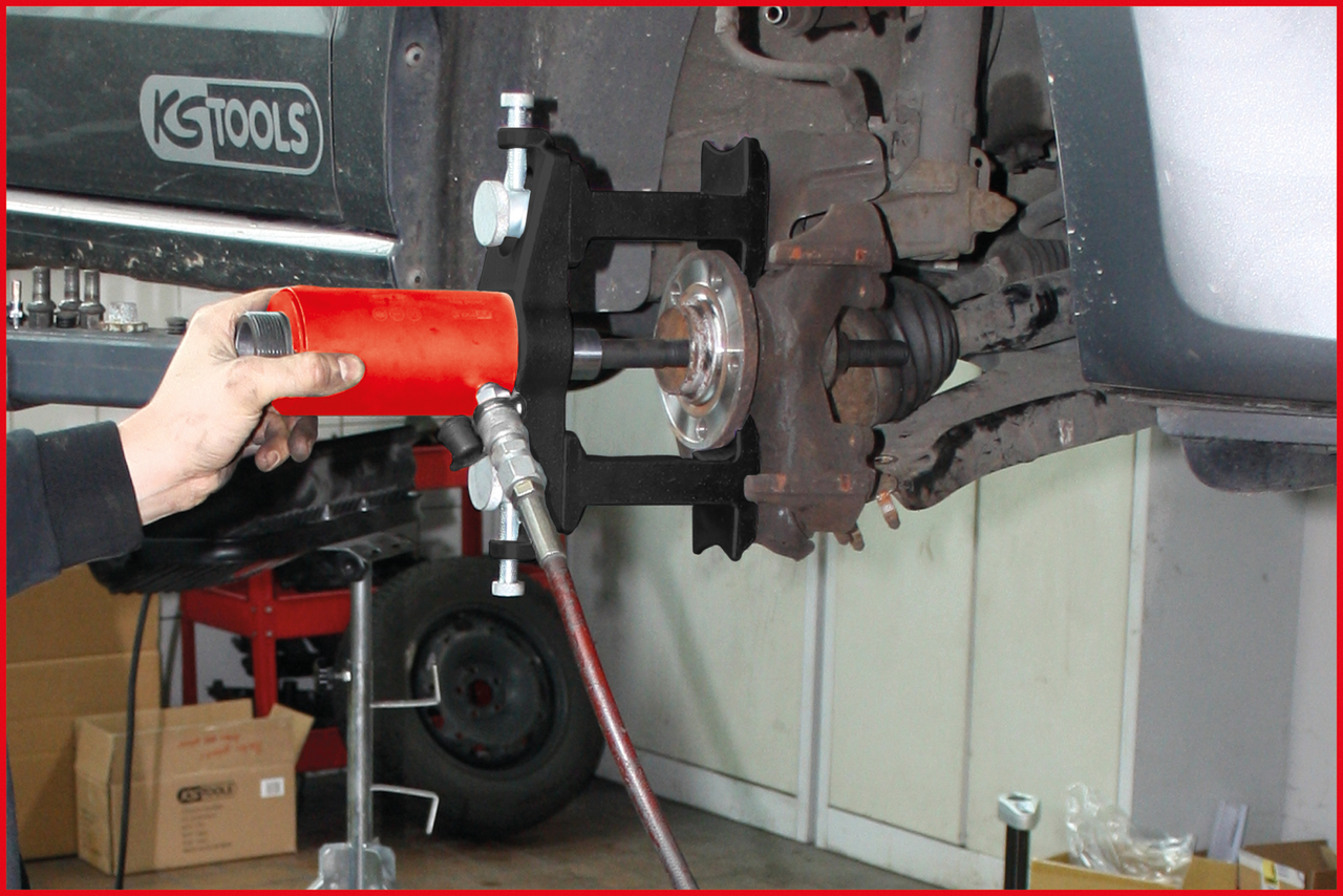 KS Tools Druck- und Zug-Hydraulikzylinder-Satz, 16t, 10-tlg