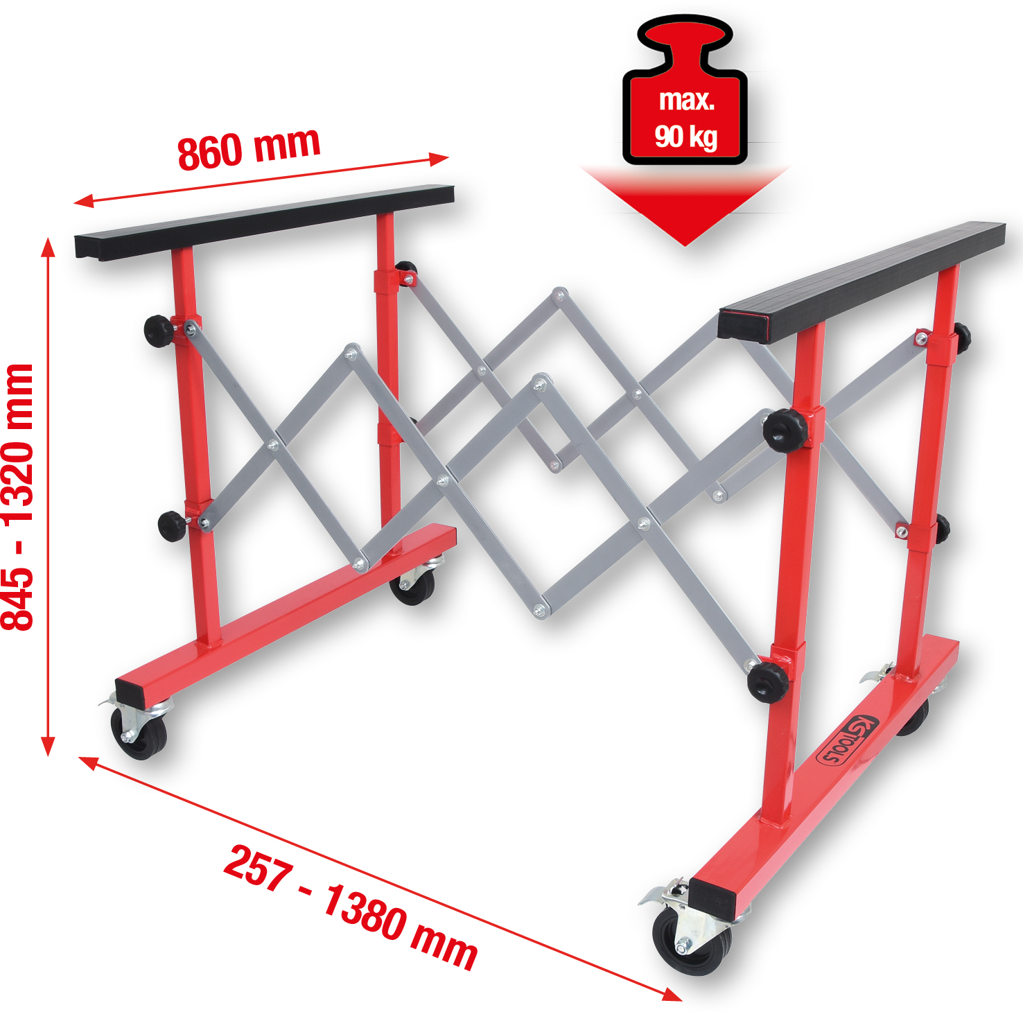 KS Tools Universal Teleskop-Mehrzweckwagen, 257-1380mm