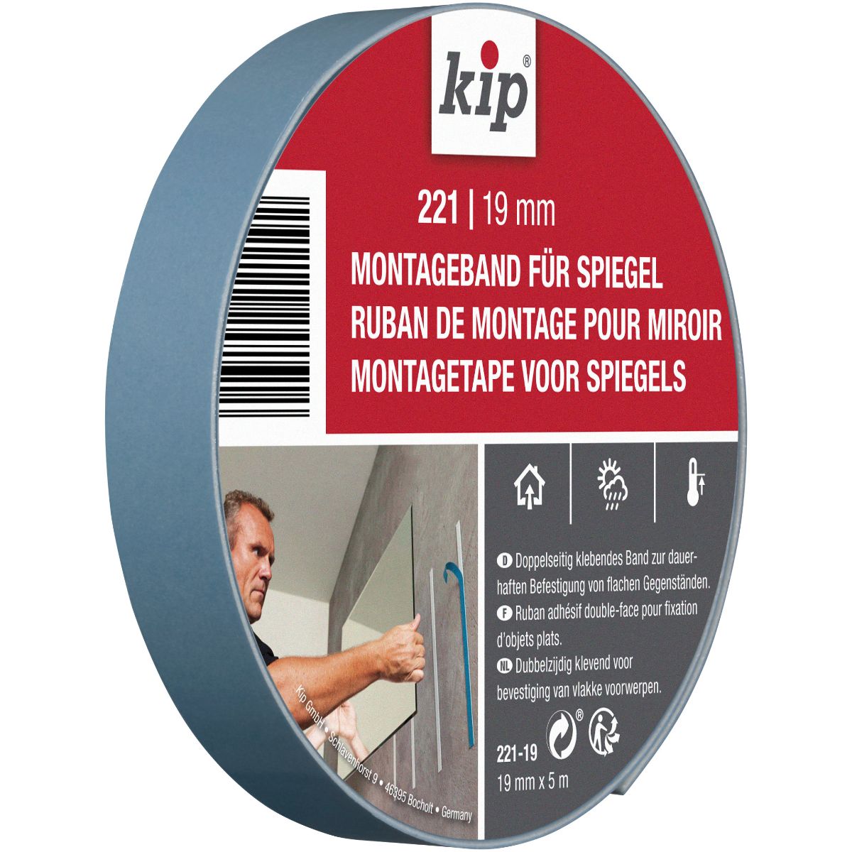 Kip 221 Spiegelband 19mm x 5m