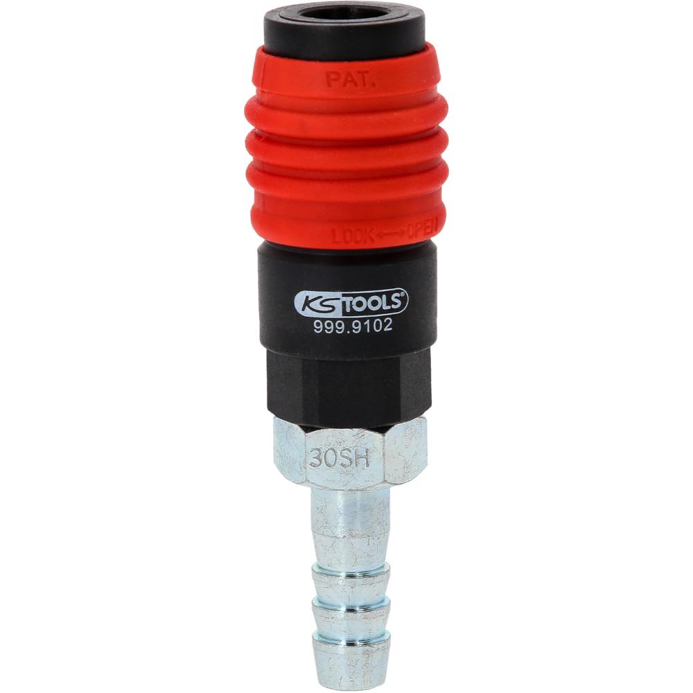 KS Tools 3in1 Universal-Druckluft-Sicherheitskupplung, 11 mm mit Schlauchtülle