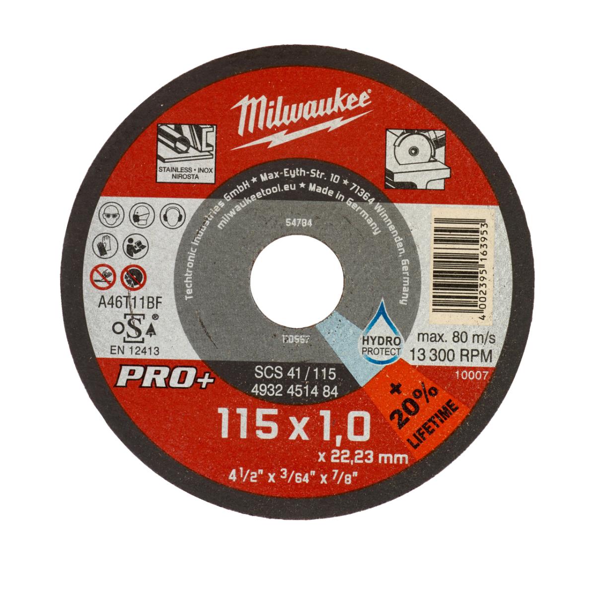 Milwaukee - Metalltrennscheibe 115x1 mm PRO+ - 4932451484