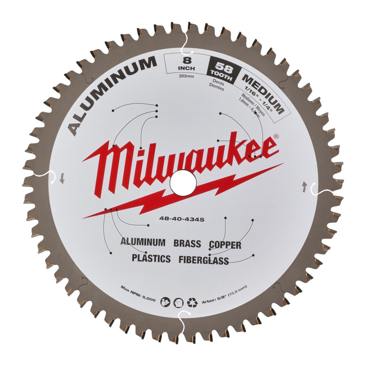Milwaukee - Kreissägeblatt 203/15,87mm 58Z Metall - 48404345