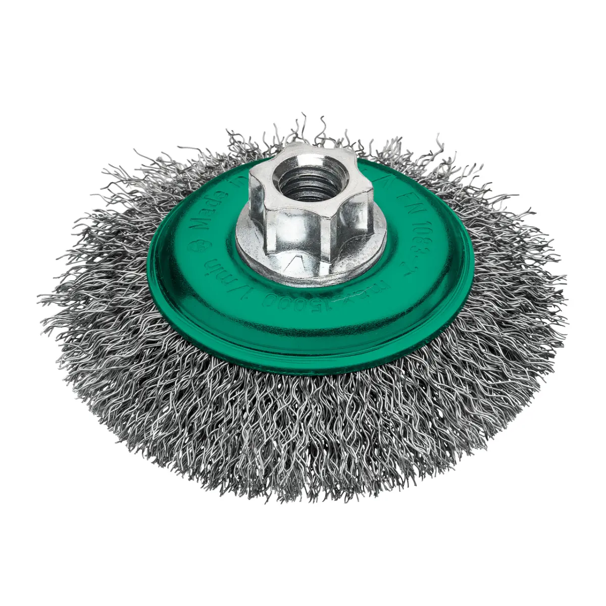 Milwaukee Kegelbürste für Winkelschleifer, gewellt, Edelstahl 100 x 10 x 0,35 mm, M14