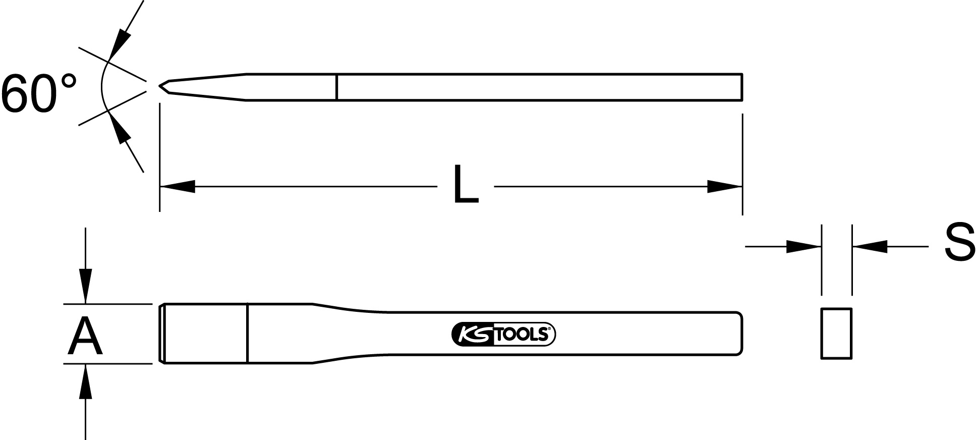 KS Tools Maurermeißel, 8-kant