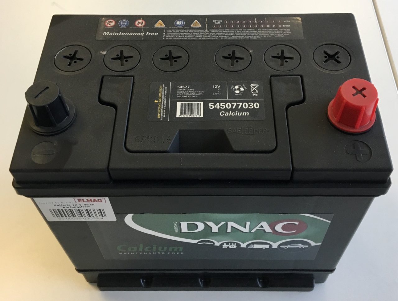 ELMAG Batterie 12 V-45Ah 'wartungsfrei'