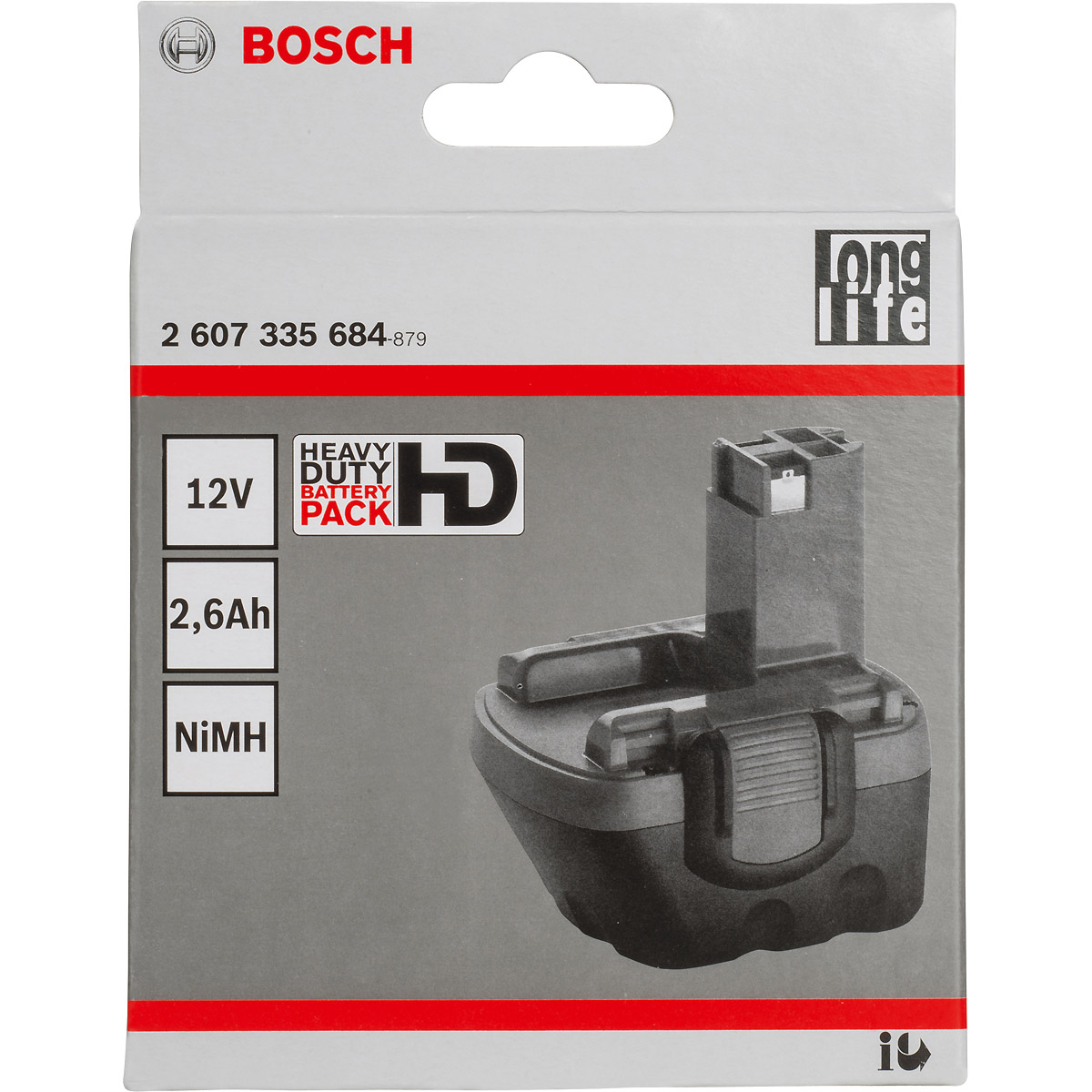 Bosch Akkupack 12 V-O, Standard Duty (SD), 2.6 Ah, NiMH