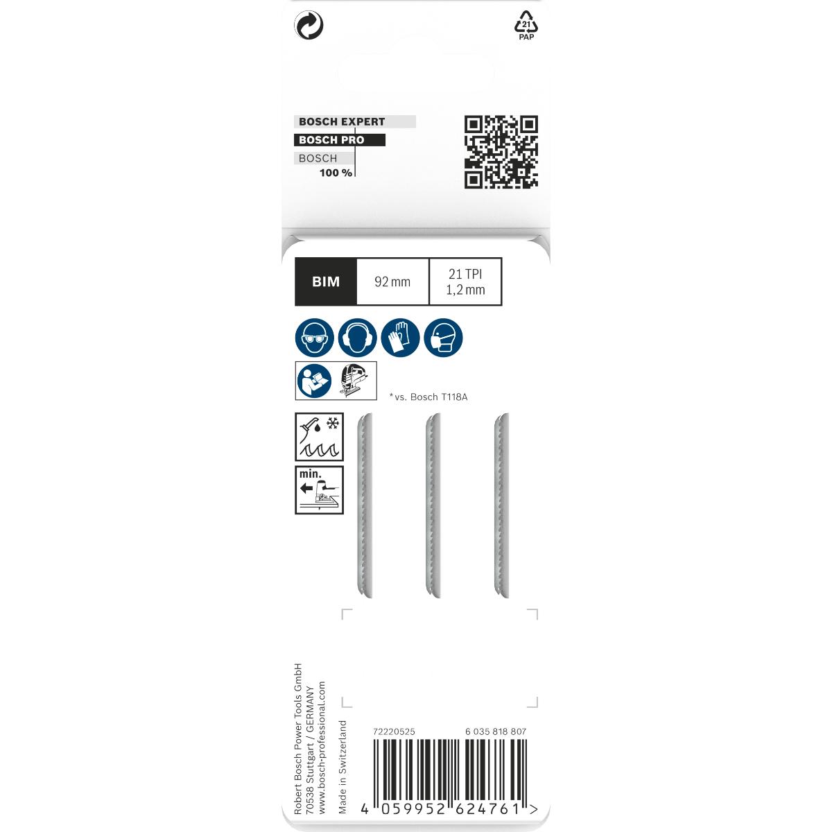 Bosch PRO Metal medium T121AFC Stichsägeblatt,92 mm
