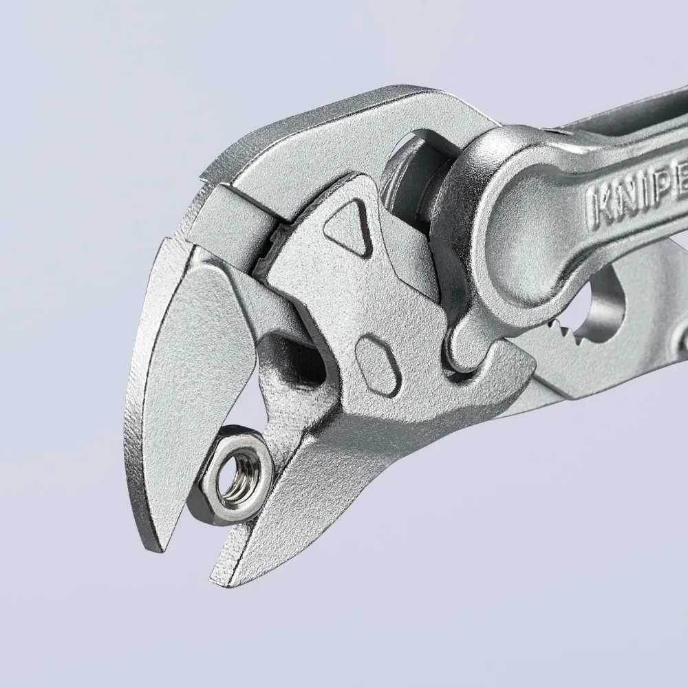 KNIPEX Zangenschlüssel XS Zange und Schraubenschlüssel in einem Werkzeug verchromt 100 mm