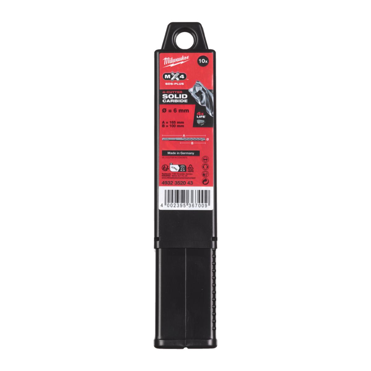 Milwaukee - HAMMERBOHRER SDS+ MX4 6X165 - 10 pc - 4932352043