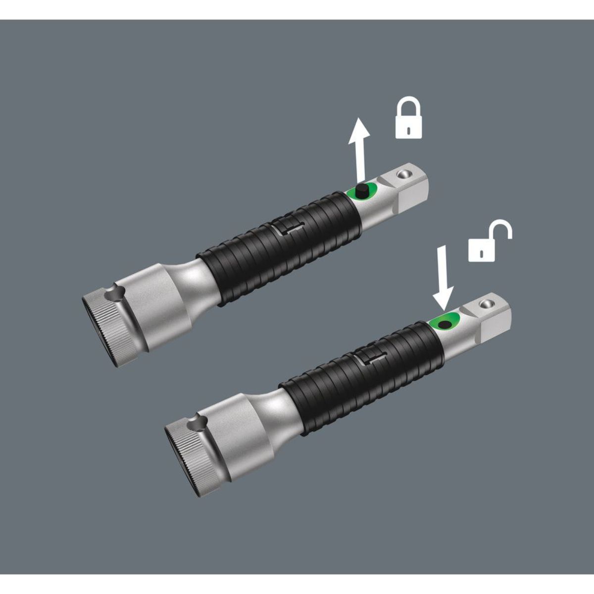 Wera 8796 LC Zyklop-Verlängerung "flexible-lock" mit Schnelldrehhülse, lang, 1/2"