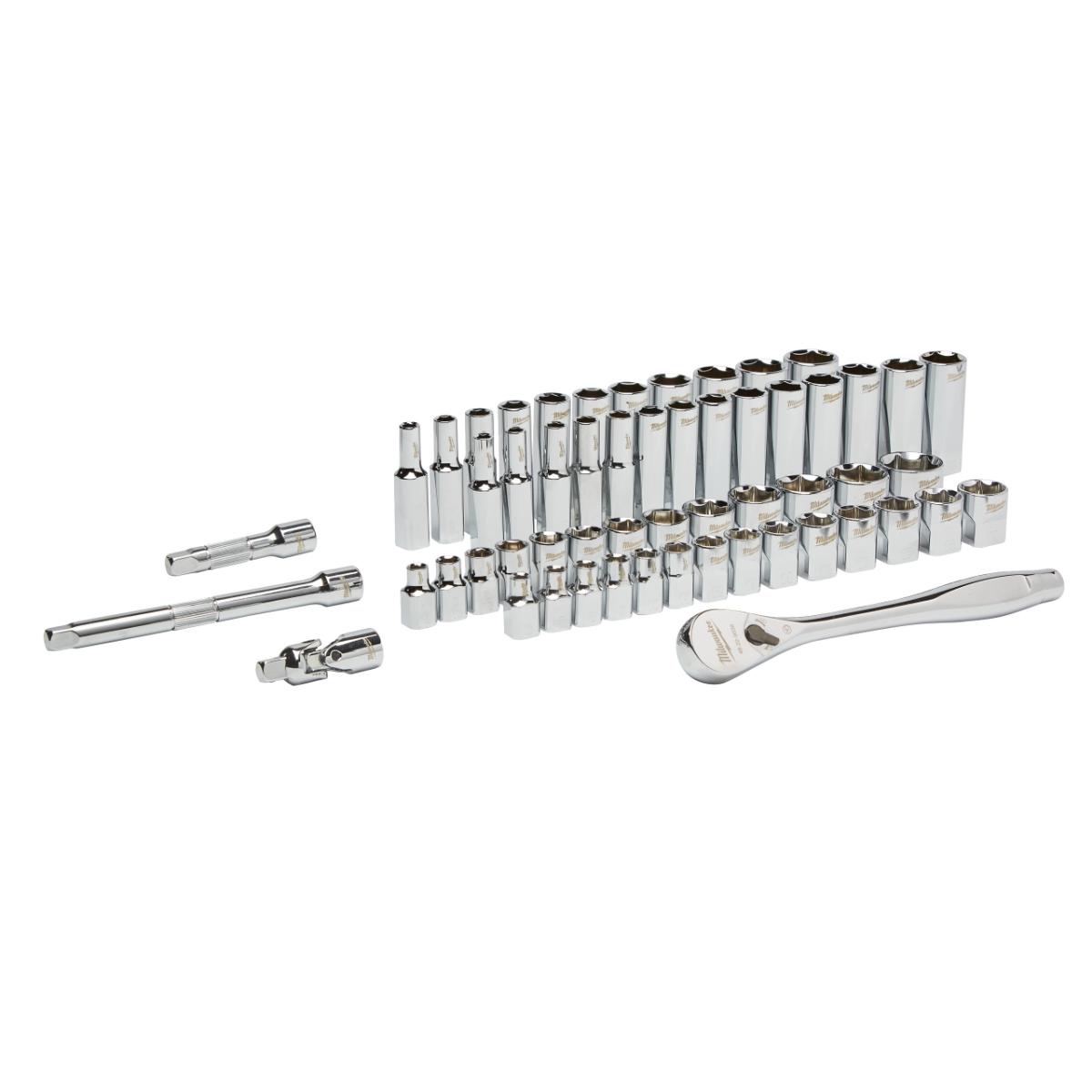 Milwaukee - Ratschen- und Steckschlüssel-Set 3/8 Zoll - 56 teilig