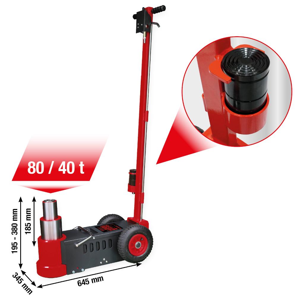 KS Tools performance Lufthydraulischer Wagenheber 80 / 40 t