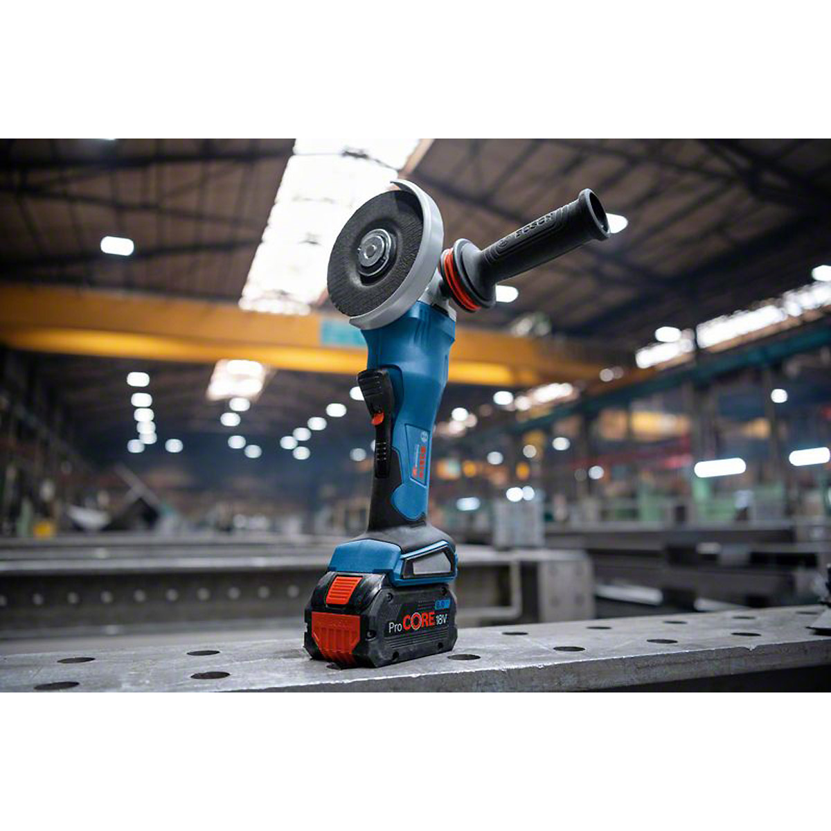 Bosch Akku-Winkelschleifer BITURBO GWS 18V-15 P mit Zusatzgriff
