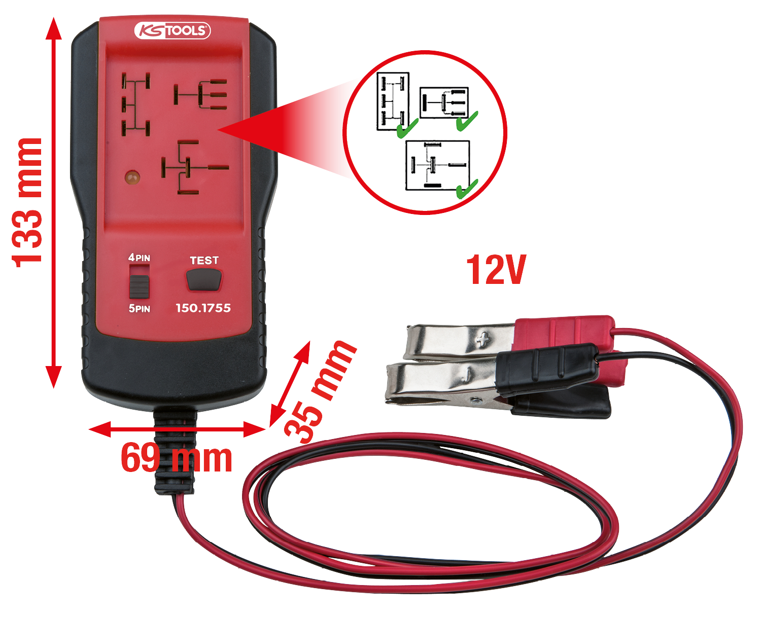 KS Tools 12V Relais-Tester