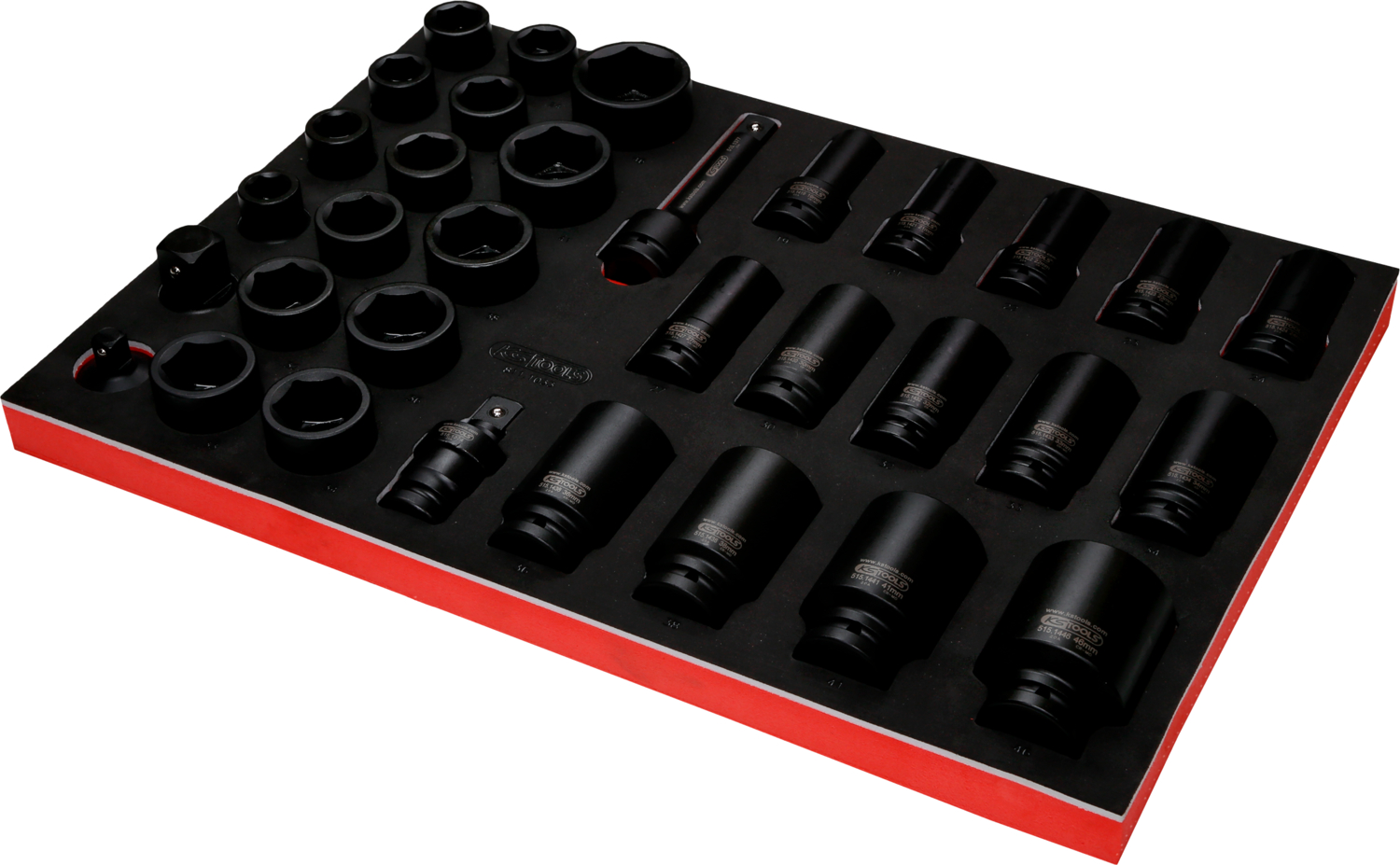 KS Tools 3-4'' Kraft-Stecknuss-Satz in Schaumstoffeinlage, 33-tlg