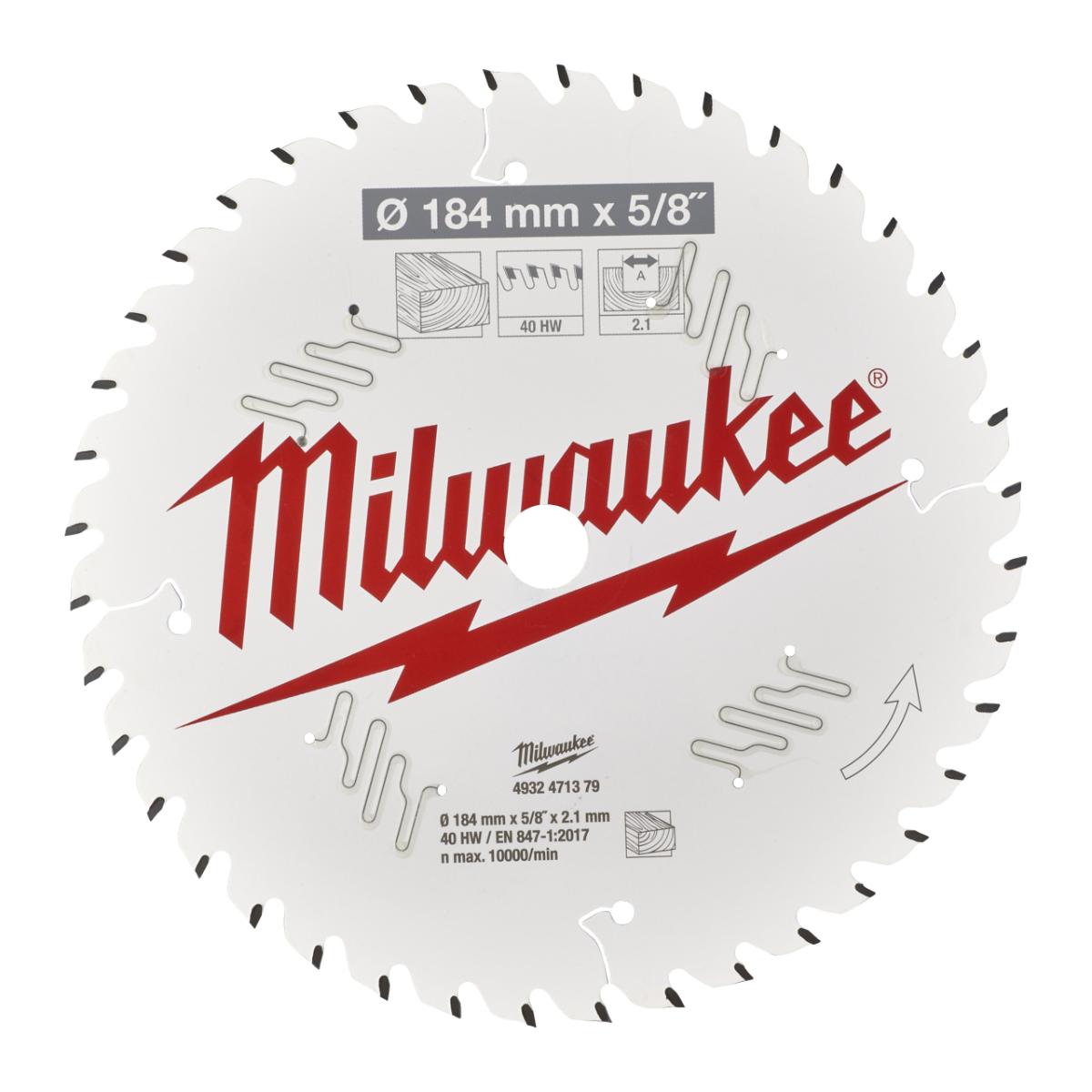 Milwaukee - Kreissägeblatt 184/15,87mm 40Z Holz - 4932471379