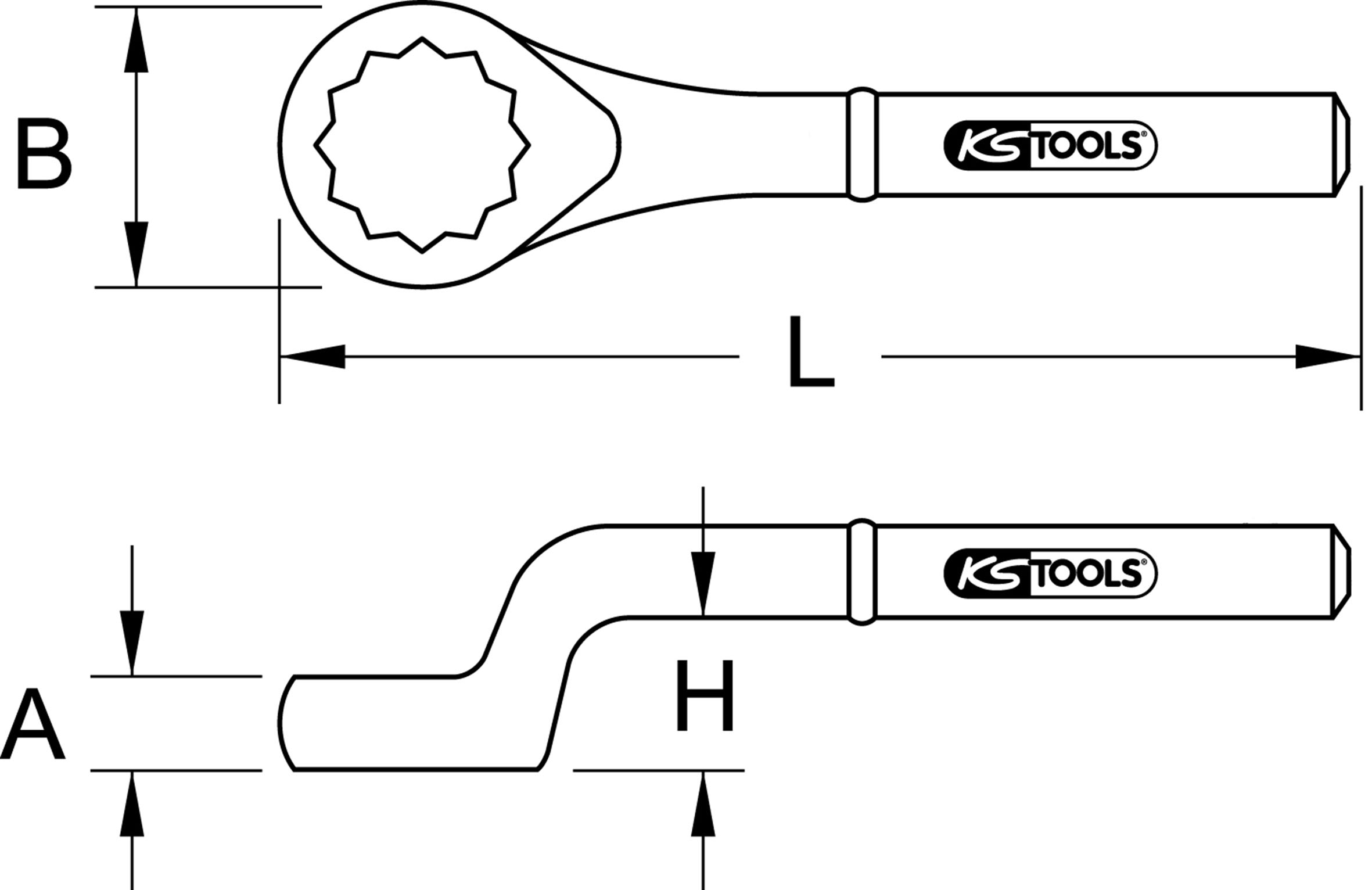 KS Tools BRONZEplus Schlag-Ringschlüssel gekröpft
