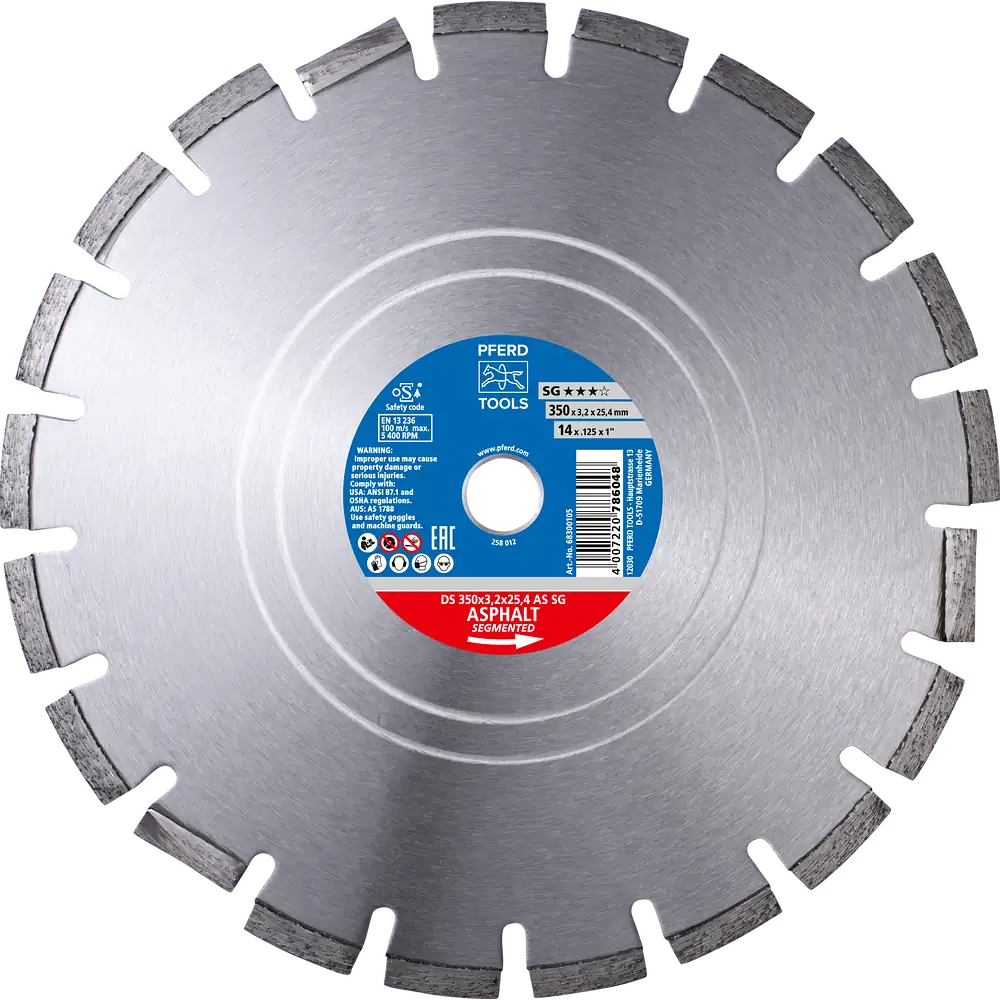 PFERD TOOLS Diamant-Trennscheibe DS 300x2,8x25,4 mm SG für schnelles Trennen von Asphalt