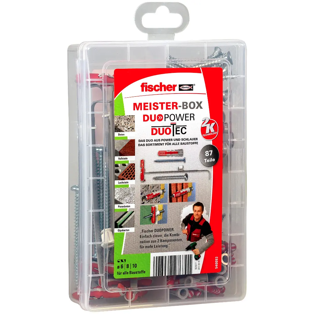Fischer Dübelsortiment Meister-Box DuoPower / DuoTec + Schraube