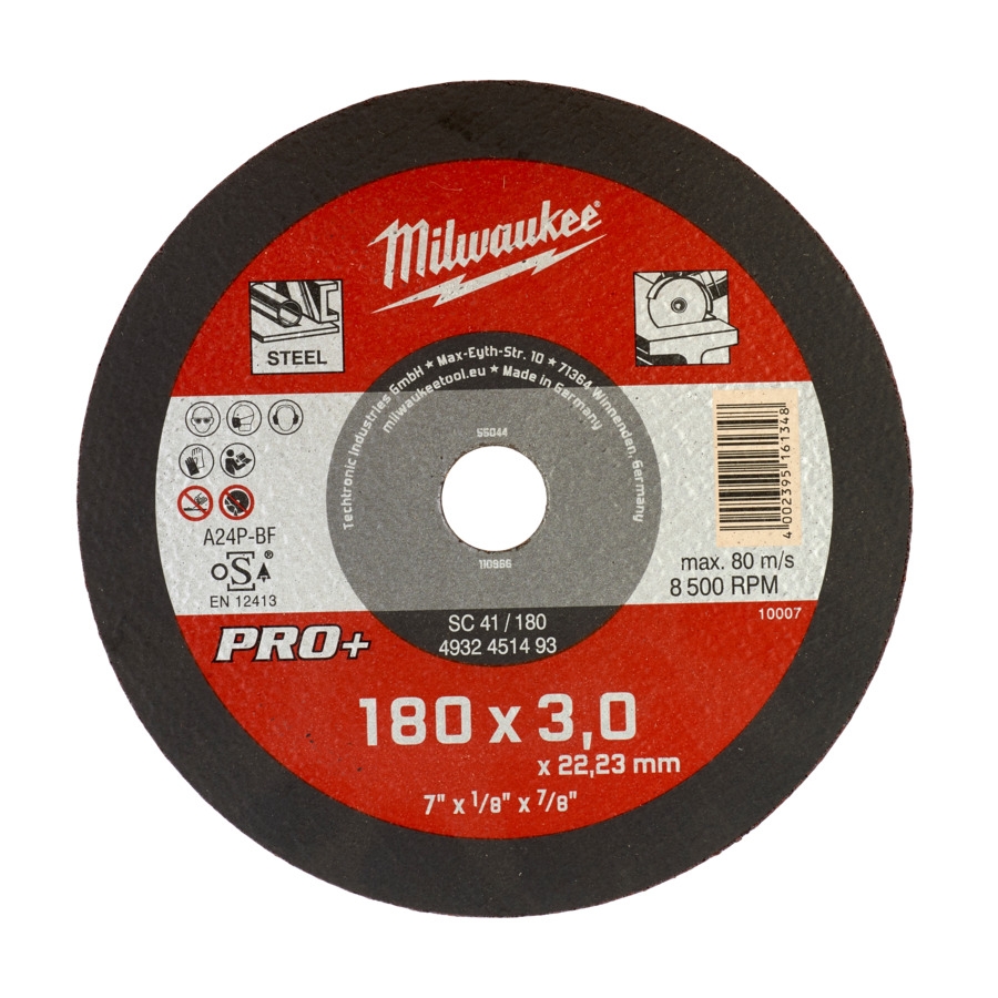 Milwaukee - Metalltrennscheibe 180x3 mm PRO+ - 4932451493