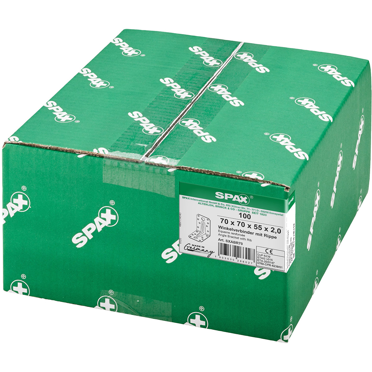 SPAX Winkelverbinder mit Rippe, 100 Stück