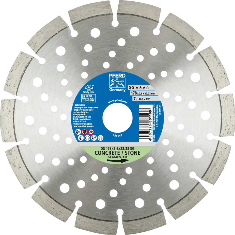 PFERD TOOLS Diamant-Trennscheibe DS SG für schnelles Trennen von Stein und Beton