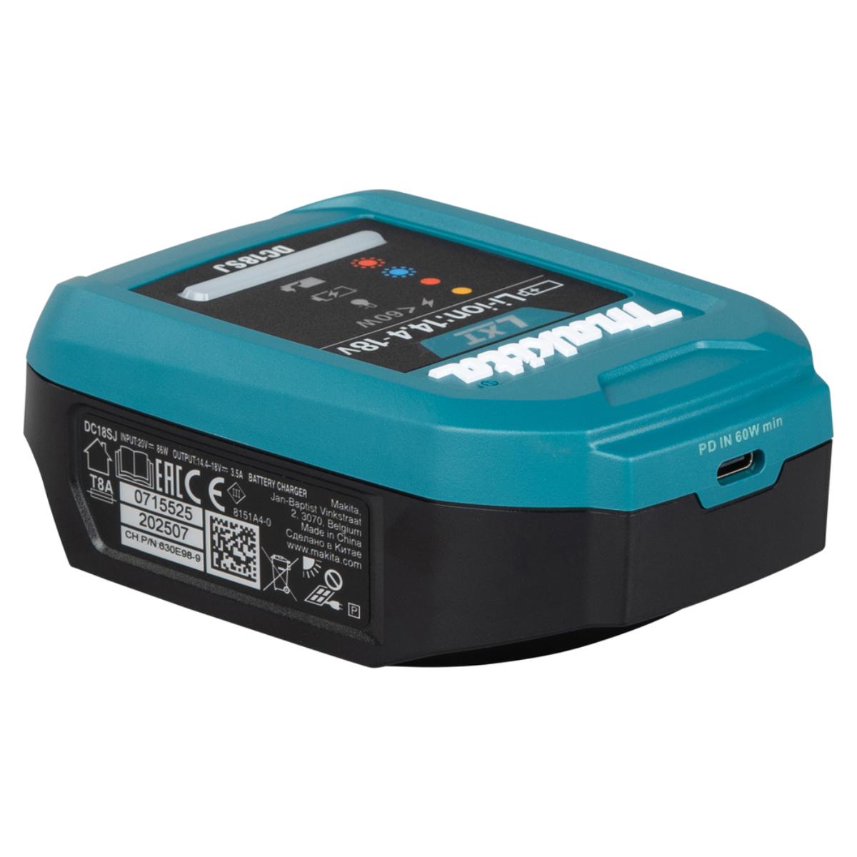 Makita USB-Ladegerät DC18SJ Power Delivery Li–Ion 14,4V–18V LXT DC18SJ
