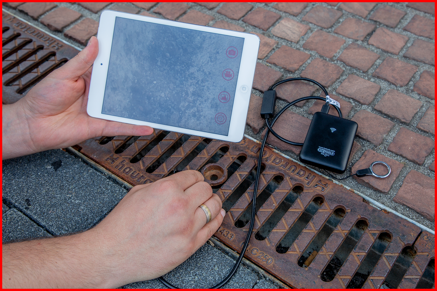 KS Tools Wi-Fi-Videoskop-Satz mit Ø 3,9 mm 0° HD Frontkamera-Sonde, 7-tlg