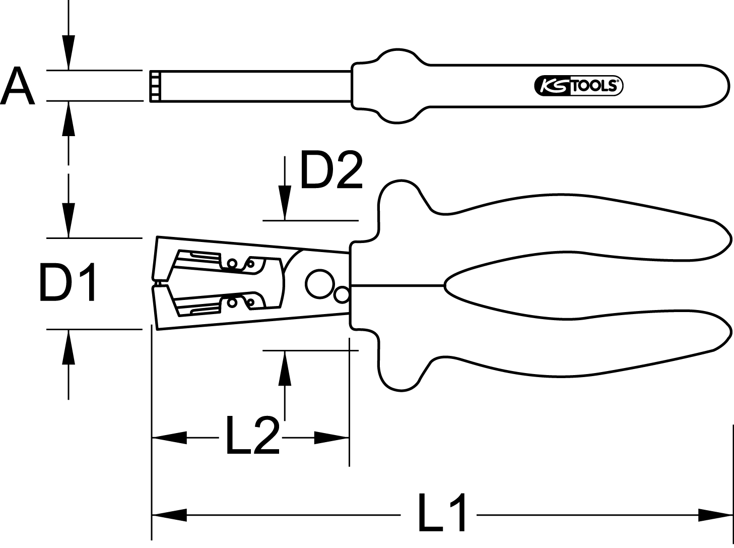KS Tools 1000V Abisolierzange, 10,5mm