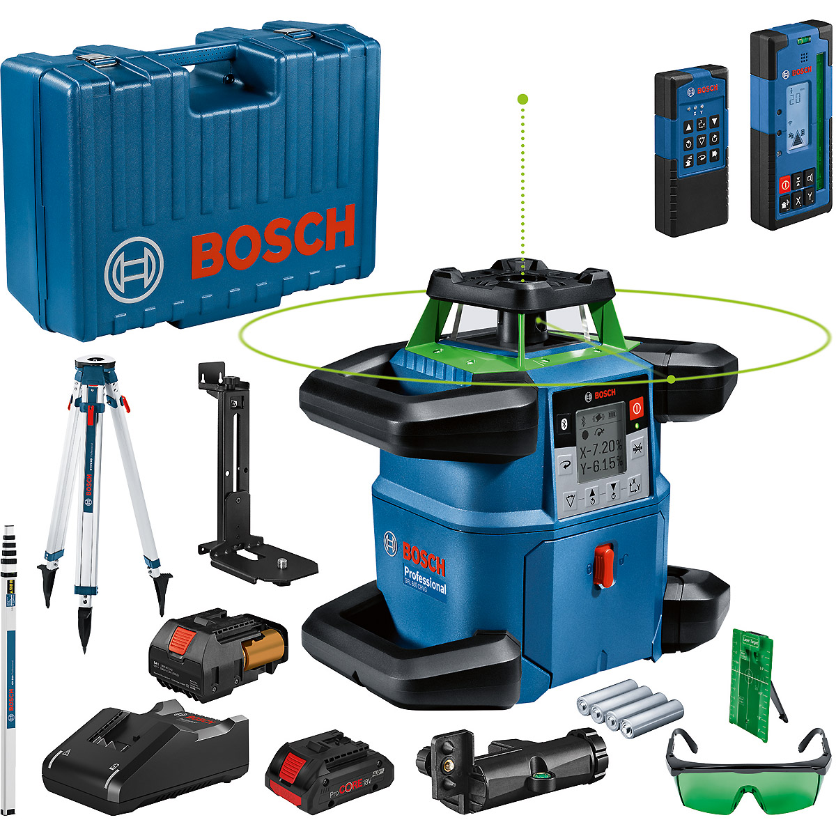 Bosch Rotationslaser GRL 650 CHVG mit Messstab GR 500 Professional