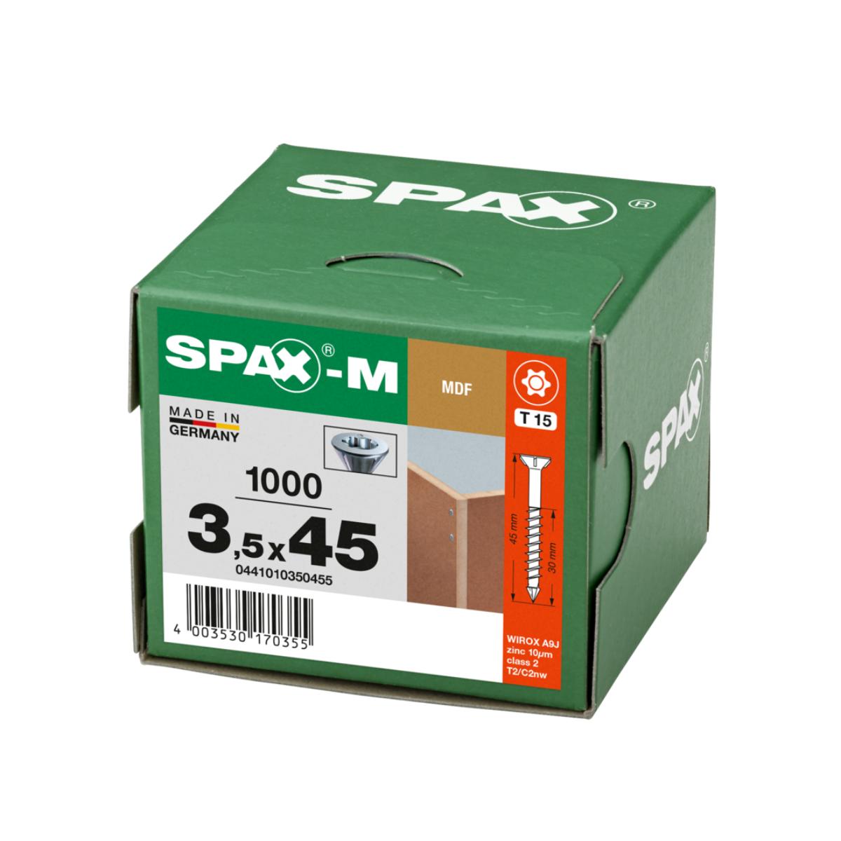 SPAX-M Senkkopf T-Star Plus T15 Teilgewinde Cut WIROX, 1000 Stück