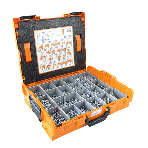 HECO TOPIX-plus Sortimentskoffer 3005, HECO L-BOXX 102 mit 3.005 Schrauben