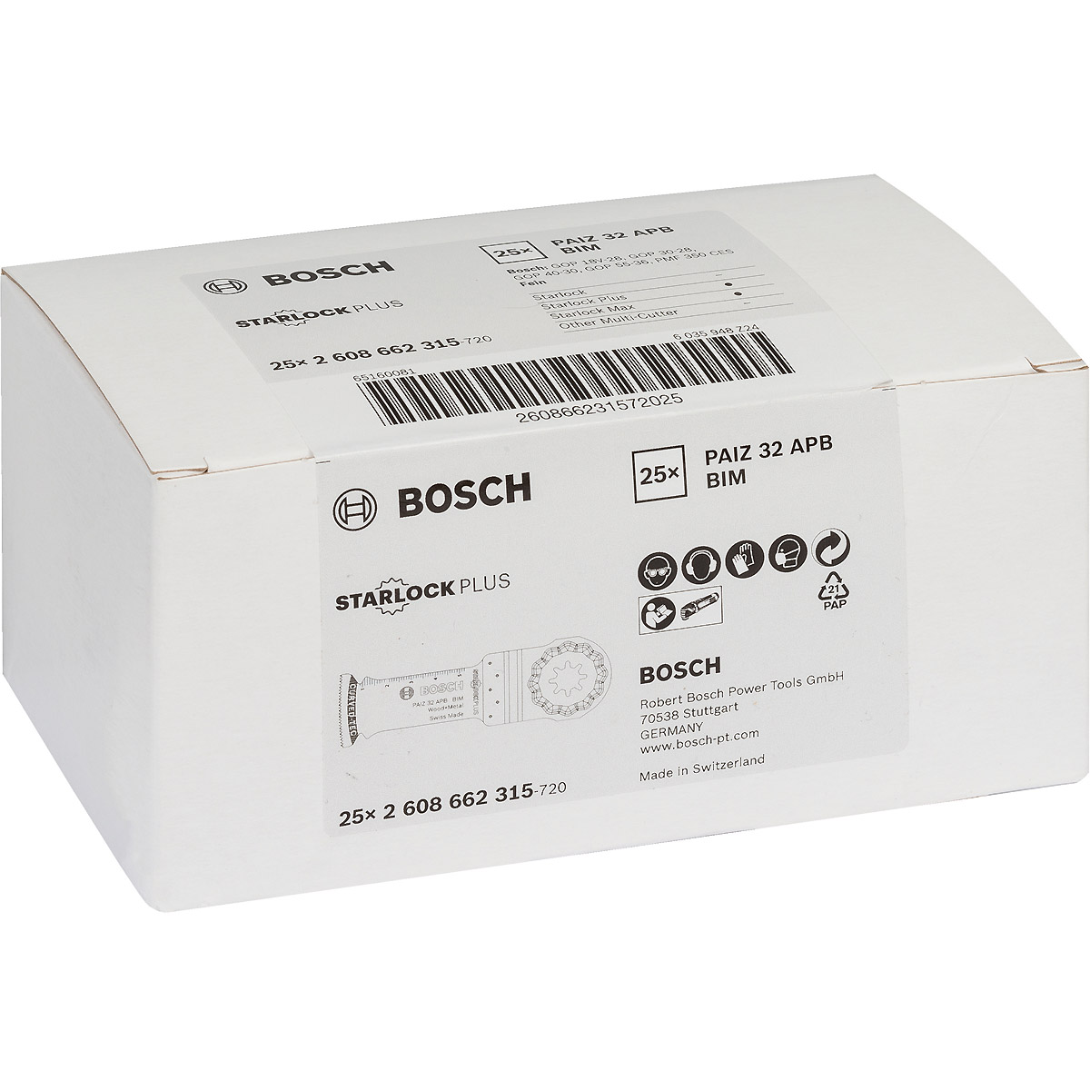 Bosch BIM Tauchsägeblatt PAIZ 32 APB, Wood and Metal, 60 x 32 mm, ST
