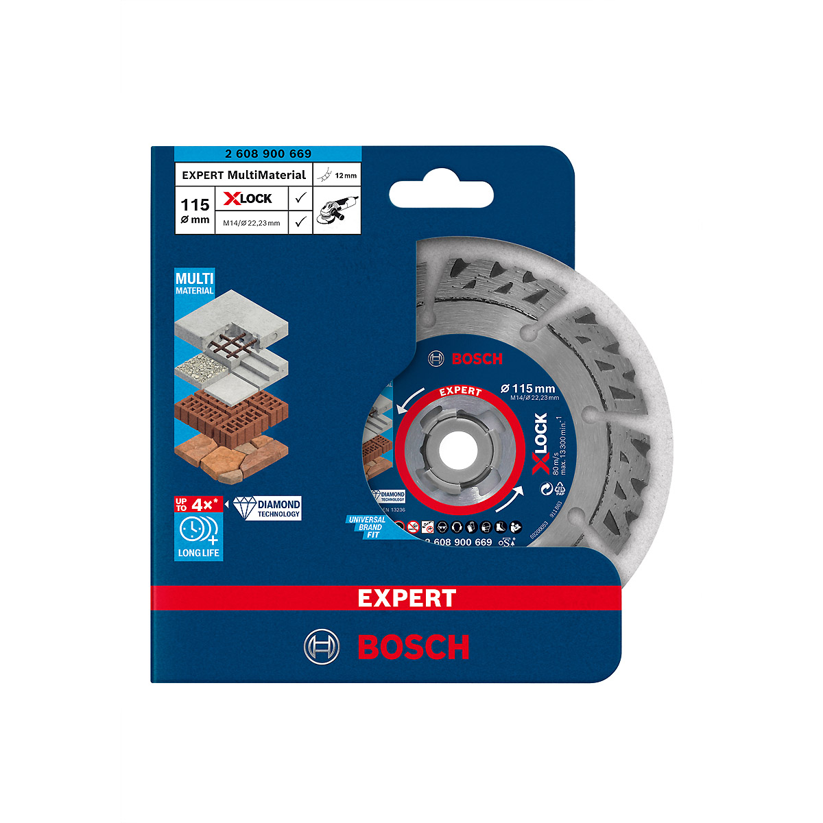 Bosch EXPERT MultiMaterial X-LOCK Diamanttrennscheiben, für kleine Winkelschleifer