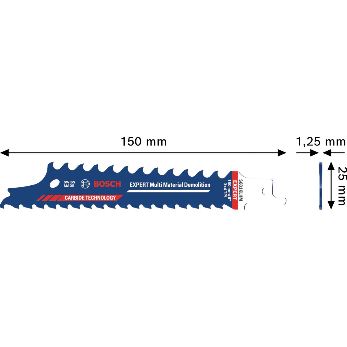 Bosch EXPERT S681KLHM Säbelsägebläter, 150mm, 10-Stück