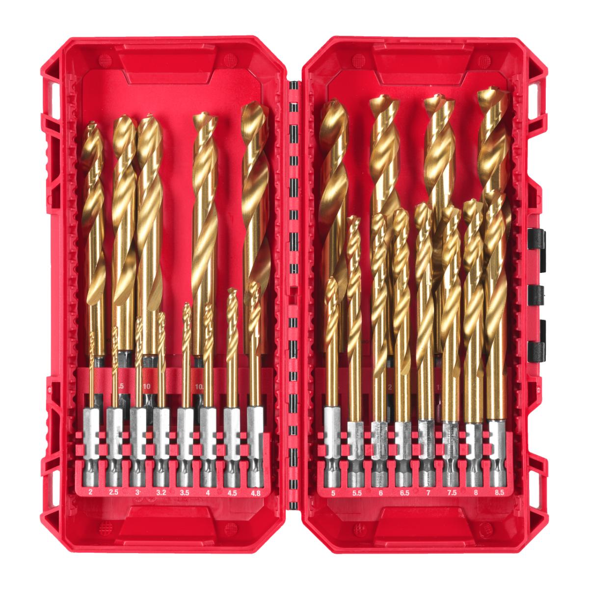 Milwaukee Metallbohrer SWave HSS-G TiN Set 25-teiliges Set RED HEX SHOCKWAVE