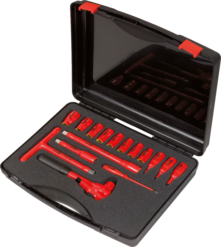 KS Tools 1/2" Steckschlüssel-Satz mit isolierten Werkzeugen, 16-tlg