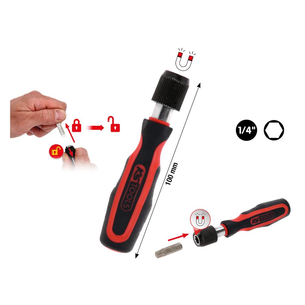 KS Tools 1/4 Zoll Mini-Bit Schraubendreher mit Schnellveriegelung