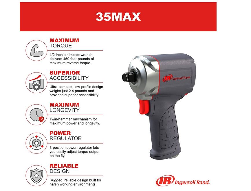 Ingersoll Rand, 35 MAX Schlagschrauber 1/2 Zoll, 610 NM